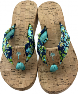 Efflorescence on Cork Wedge with aqua toe and back cork pnut